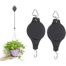 2pcs Retractable Plant Pulley Adjustable Plant Hanger Hanging Flower Basket Hook Hanger For Garden Baskets Pots And Birds Feeder In Different Height L