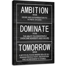 Ealaín Balla Canbháis Spreagúil "Dominate Tomorrow" 30x45cm