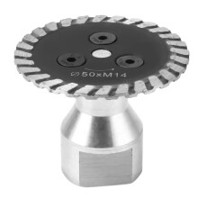 50 mm:n M14-aukon timanttisaha irrotettavalla kaiverrus- ja katkaisulaikalla, sopii graniittihiekalle