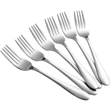 Conjunto de 6 garfos de aço inoxidável para salada e sobremesa