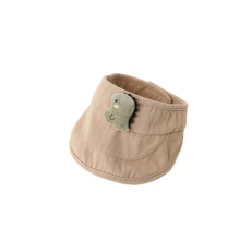 (Khaki) Baby Roll-up Visors Hat Sun Hat Kid Toddler Wide Brim Cute Bear Ponytail Summer Sun Hat Adjustable for 1-3 Years Old Khaki