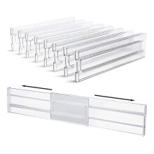 Lot de 8 séparateurs de tiroir, réglables en hauteur (8,1 cm), extensibles pour tiroirs de cuisine de 28 à 52,3 cm.
