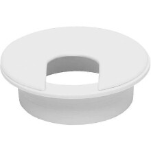 Pasacables redondos empotrados de 50 mm para escritorio, 10 unidades. Cubierta de plástico. Organizadores de cables para escritorio y mesa (blanco).