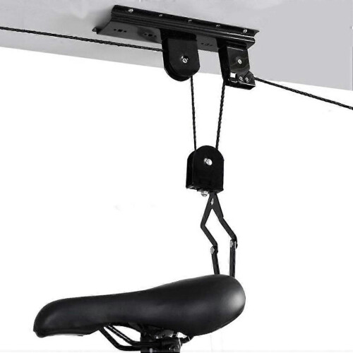 Bicycle display rack, bicycle lift, ceiling-mounted hanging bracket, pulley frame, garage storage accessories.