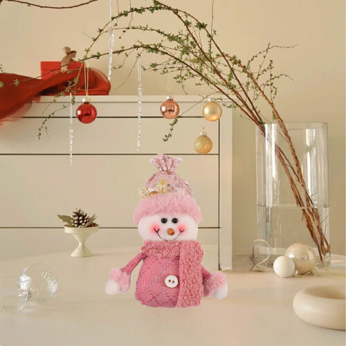 Stijggn Pink Cloth Christmas Doll Ornament 1