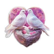 Akrylová dekoračná kocka v tvare trpaslíka so srdcom na Valentína, 1 kus