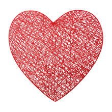 Valentýnské PVC prostírání ve tvaru srdce (38x38cm)