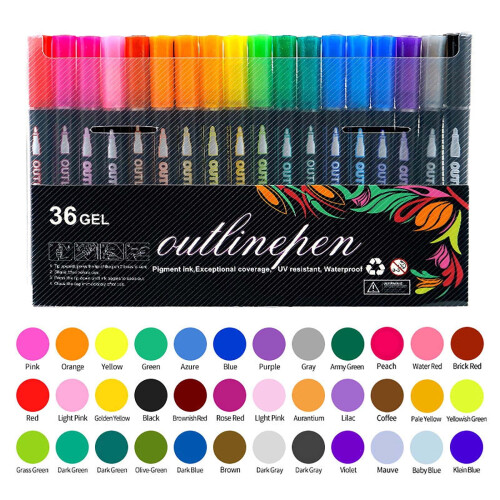 Konturen-Glitzermarker, 8er-Pack