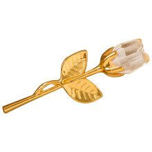 Metal og glas rød rose ornament
