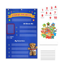 Tabla de bolsillo "Estrella de la semana" para preescolar y jardín de infancia.