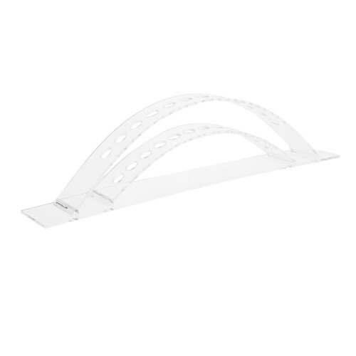 Klar plastikpenholder til skrivebord med buedesign