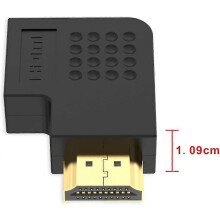 Set van 4 haakse HDMI-adapters (90 en 270 graden), HDMI-koppeling mannelijk naar vrouwelijk, verticale platte adapterbeugel.