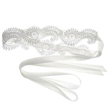 1 pieza de cinta de encaje para vestido de novia, cinturón nupcial de tela, fajín de boda (blanco)