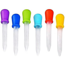 Liquid Droppers Set Of 8 , Silicone Plastic Pipettes Transfer Mold Kids Arts Science School Home Supplies (random Color)