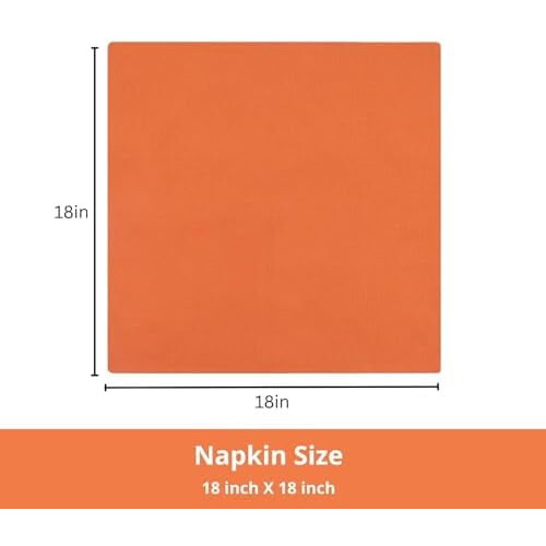 Lot de 6 serviettes de table 100 % coton, 45,7 x 45,7 cm