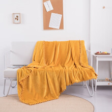 Yellow Flannel Fleece Throw Blanket 100 x 150 cm