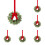 12-pack mini-kerstkransen van 30 cm met rode strik & 1