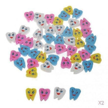 100pcs Dental Lovely Rubber Eraser Teeth Shape Erasers For Kids Gift Stationery