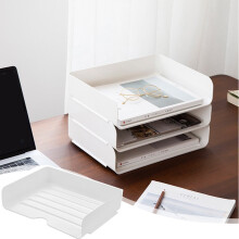 Organiseur de bureau empilable blanc pour feuilles A4