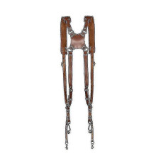 Camera Strap Accessories For Two-cameras Dual Shoulder Leather Harness Multi Camera Gear For Dslr/slr Strap Dual Camera Strap Holder Holster Brown