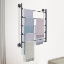 Soporte de pared de 5 niveles con expositor de bufandas de hierro negro