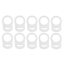 10 Pcs Button Silicone Ring Pacifier Holder Mannequin Adapter Transparent