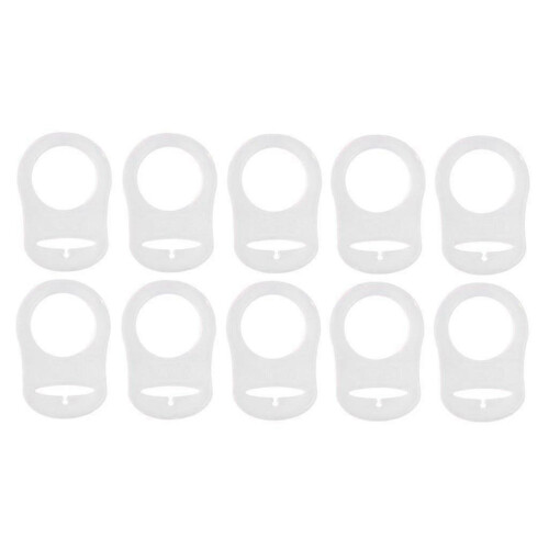 10 Pcs Button Silicone Ring Pacifier Holder Mannequin Adapter Transparent
