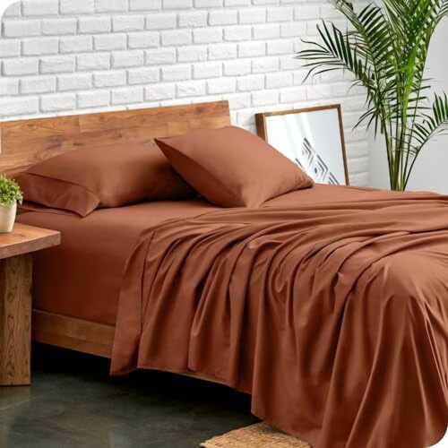 Queen Sheet Set – Hydro-Brushed Soft Cotton, 4-Piece 1