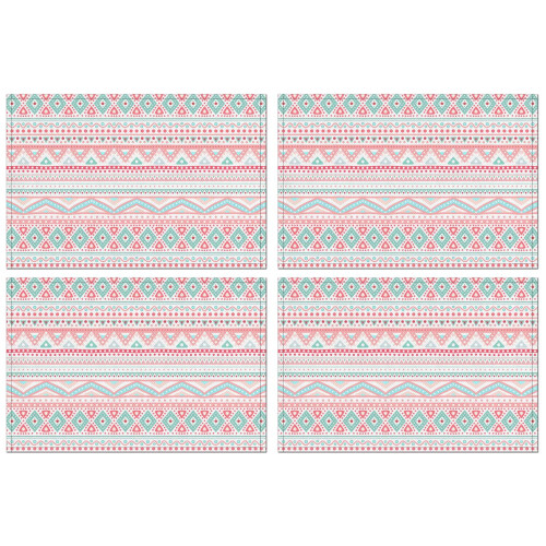 Σουπλά Boho Tribal Linen Blend Σετ 4 τεμαχίων, 12x18 ίντσες