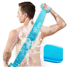 Brosse de douche pour le dos, 30 et 35 pouces (deux tailles au choix), brosse de bain en silicone, brosse exfoliante extra longue pour le dos.