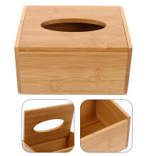Boîte à mouchoirs rectangulaire en bambou kaki6,3x4,7x3,3 pouces