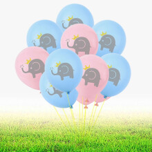 Conjunto de 30 balões de elefante de desenho animado – 30 cm, azul claro