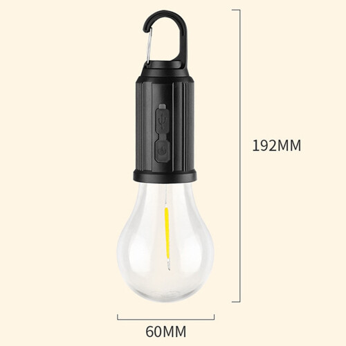 Solar Rechargeable LED Camping Light Bulb Warm White 1