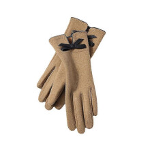 Women Winter Gloves Cold Weather Warm Touch Screen Gloves With Cute Bow Elegant Retro Fleece Lined Windproof Gloves Winter Driving Glove2set Pink+brow