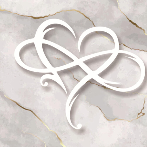 Infinity Heart metall veggdekorasjon 25x30cm