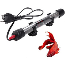 Aquariumverwarming, dompelverwarming voor aquariums, 50W aquariumverwarming, zwarte aquariumverwarming, verstelbaar, met indicatielampje