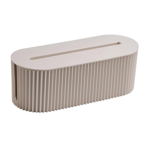 Witte kabelmanagementbox – Kabelorganizer voor op het bureau