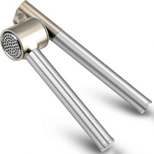 Presse-ail, hachoir et broyeur d'ail en acier inoxydable 304, robuste, facile à presser, antirouille, facile à nettoyer (couleur argent, 1 pièce)