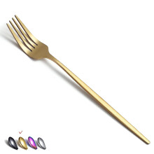 Conjunto de 6 garfos de jantar em aço inoxidável com acabamento dourado fosco