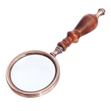 Portable classic book reading wooden magnifying glass, 10x retro magnifying glass, birthday and holiday gift.