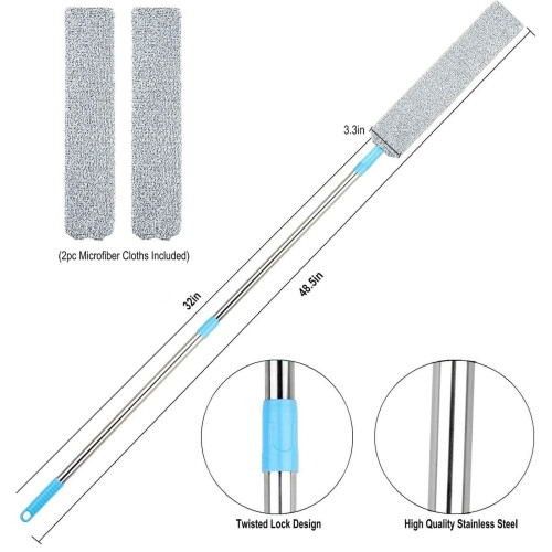 Plumeau rétractable en microfibre avec manche extensible 91–124 cm