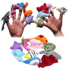 10pcs/ Set Cute Sea Animals Plush Hand Finger Puppets Toys Birthday Christmas Gifts