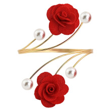 Fermacravatte per tende con rose dorate e perle – Fatti a mano, senza bisogno di forare