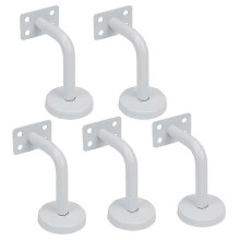 Set van 5 witte trapleuningbeugels, roestvrijstalen trapleuningbeugels, 60x80 mm, voor trapleuningen, vensterbanken of balustrades binnen en buiten.