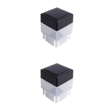 Bouchon de poteau de clôture solaire à LED pour jardin, lampes solaires pour poteaux (2 pièces, noir)