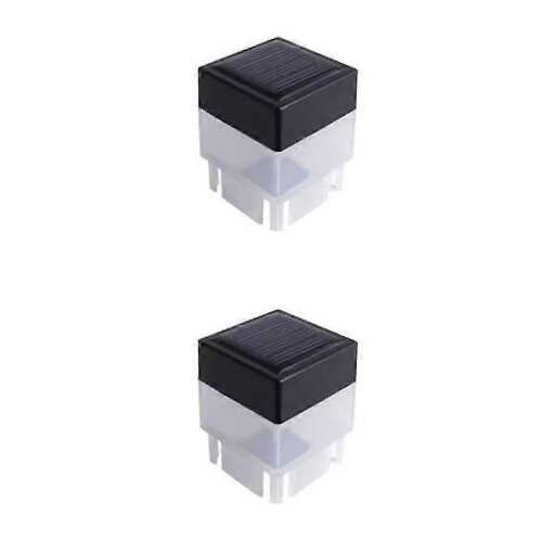 Solar Led Fence Post Cap For Garden, Solar Post Lights(2pcs, Black)
