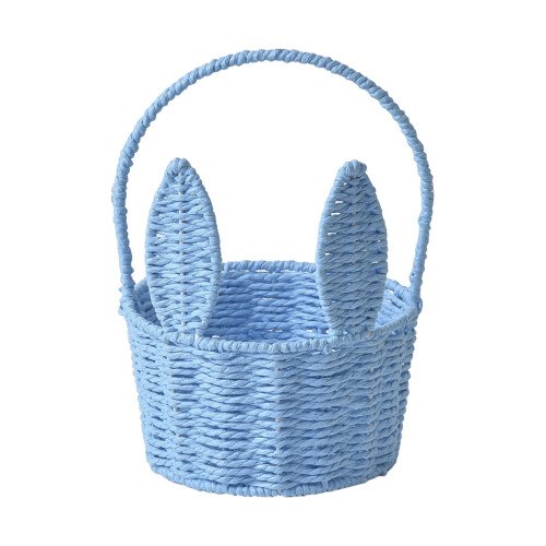 Cesta de papel con forma de conejo de Pascua con asa