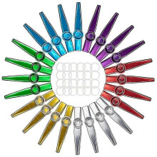 24-pack Metal Kazoos With 24 Pcs Kazoo Flute Diaphragms 6 Colors,good Companion For Ukulele, Violin
