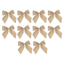10 stuks 3 inch (7,6 cm) jute strikken met buffelruitpatroon