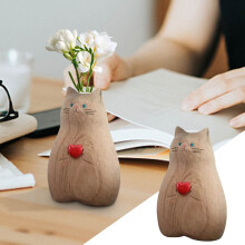 Katteformet blomstervase i resin – Moderne minimalistisk hjem